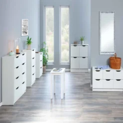 Meuble à chaussures 4 abattants en bois - MC12026