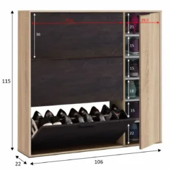 Meuble à chaussures avec 4 portes