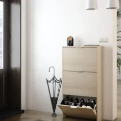 Meuble à chaussures avec 3 portes, capacité 18 paires - MC81011