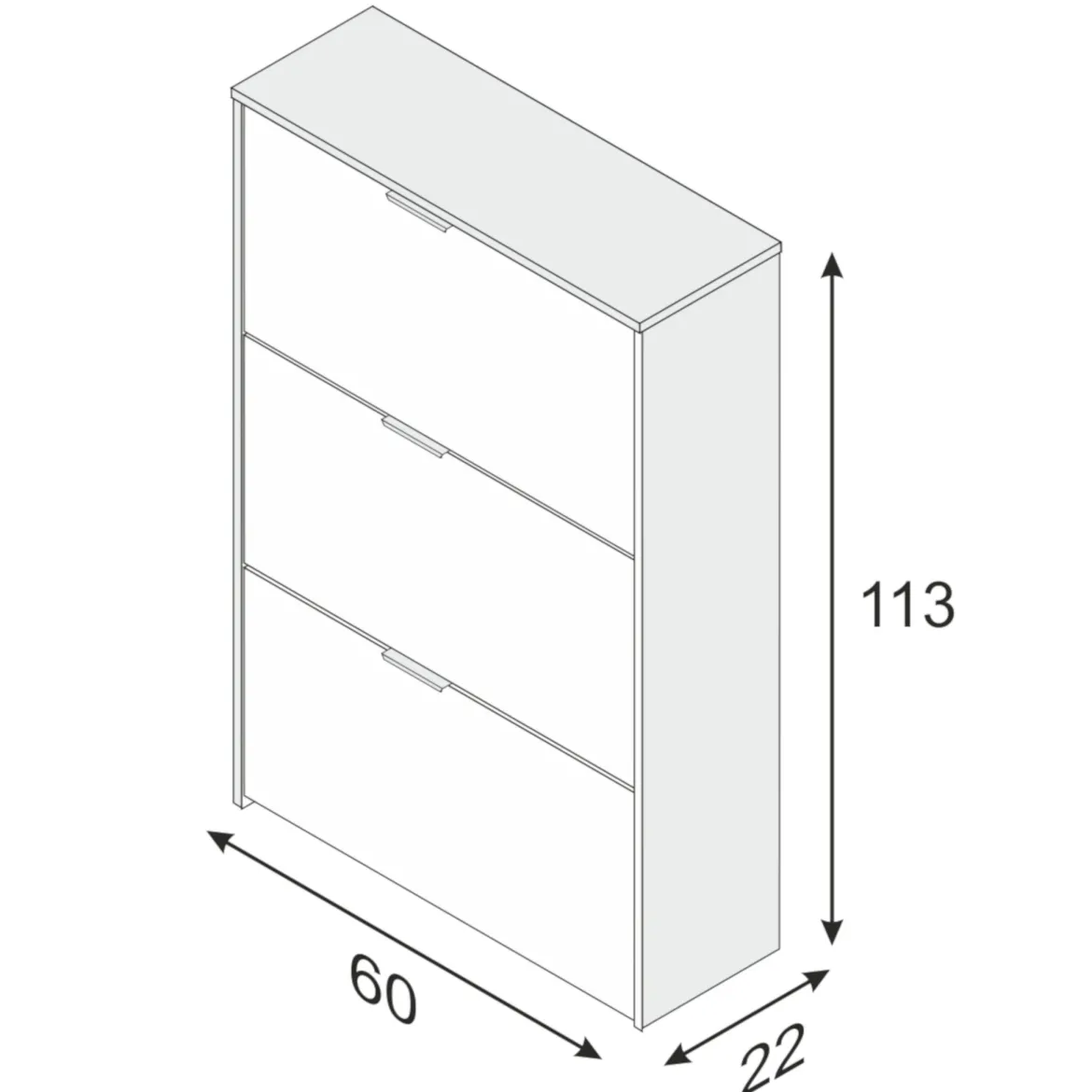 Meuble à chaussures avec 3 portes, capacité 18 paires - MC81011