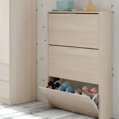 Meuble à chaussures avec 3 portes, capacité 18 paires - MC81011