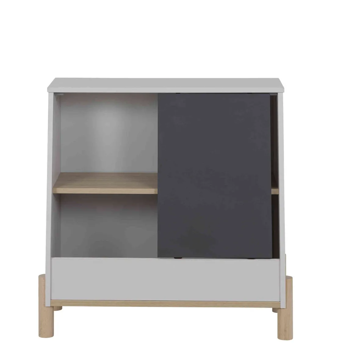 Meuble de rangement enfant avec porte coulissante ardoise - RA5042