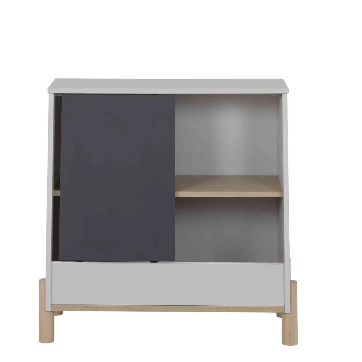 Meuble de rangement enfant avec porte coulissante ardoise - RA5042