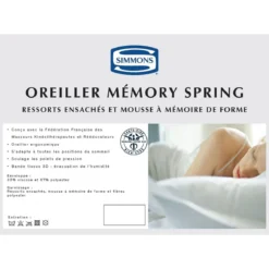 Oreiller ergonomique Simmons Memory Spring 41x66