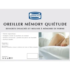 Oreiller Simmons Memory Quiétude 41x66