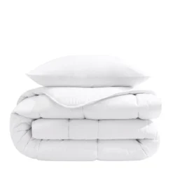 Pack couette hiver 550g et oreiller éco naturel moelleux 60x60