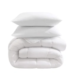 Pack couette hiver 550g et oreiller éco naturel moelleux 60x60