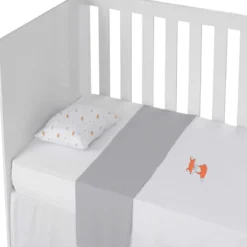 Parure de lit bébé coton jersey Fox 100x135