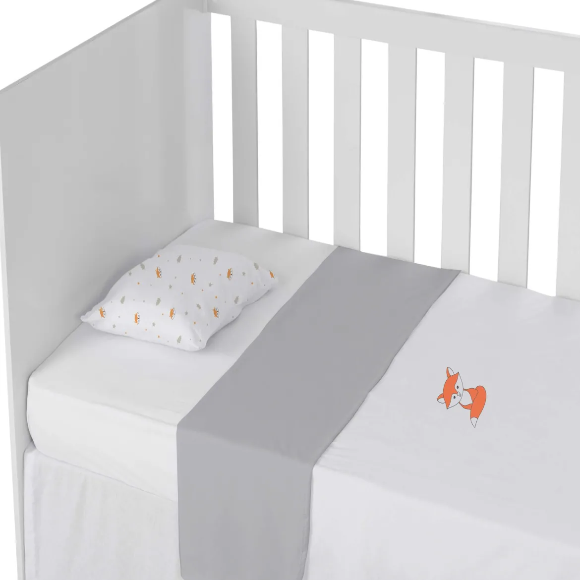 Parure de lit bébé coton jersey Fox 100x135