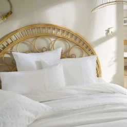 Parure de lit 100% coton broderie anglaise