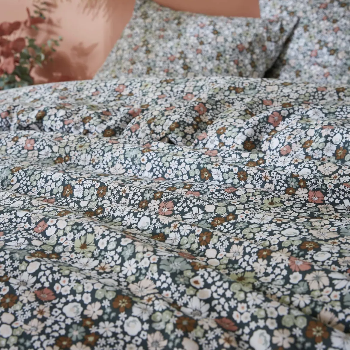 Parure de lit coton imprimé floral