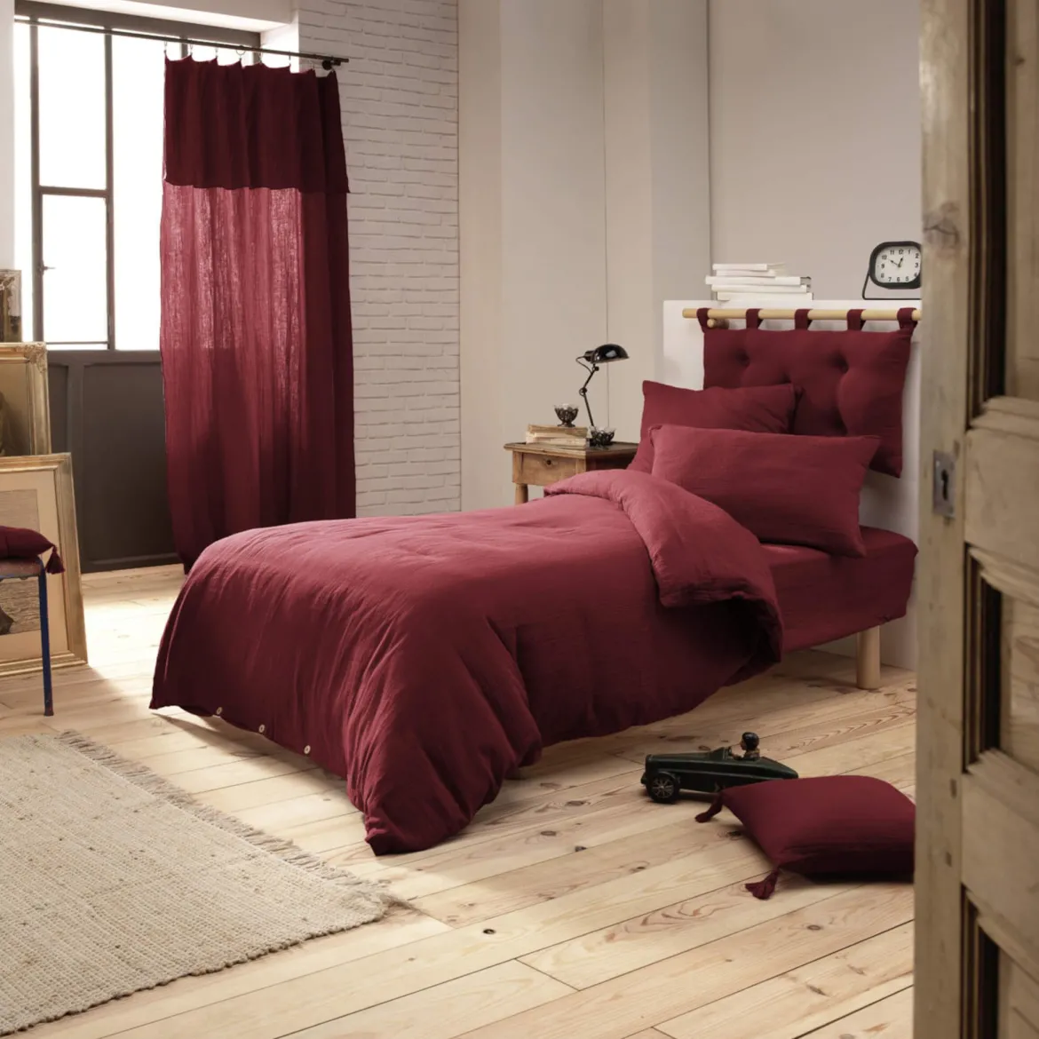 Parure de lit double gaze de coton Terre de Nuit