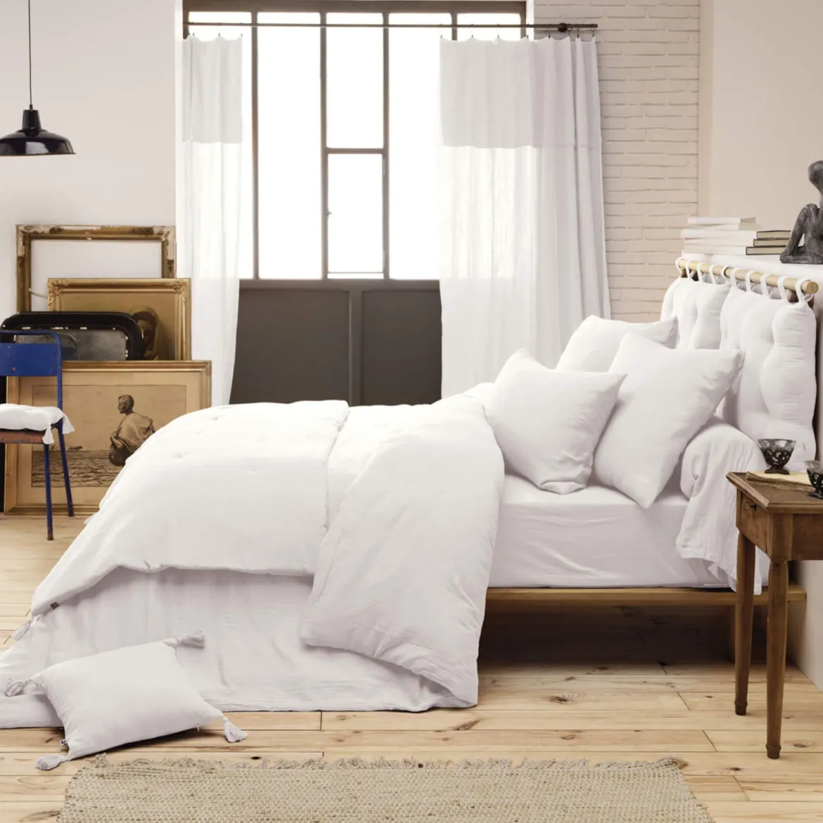 Parure de lit double gaze de coton Terre de Nuit