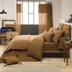 Parure de lit double gaze de coton Terre de Nuit