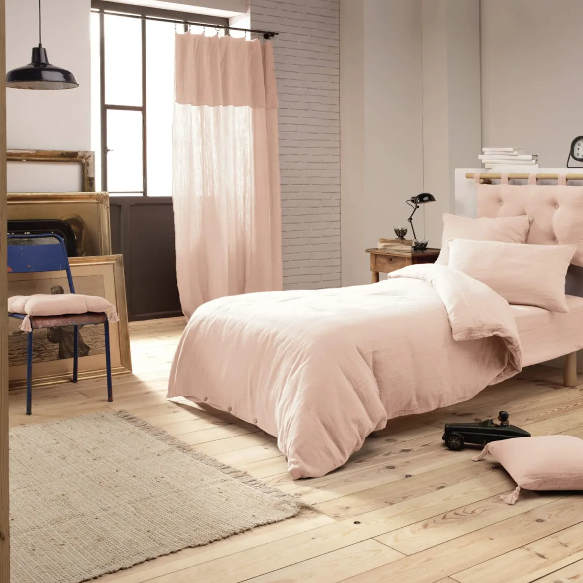 Parure de lit double gaze de coton Terre de Nuit