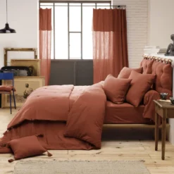 Parure de lit double gaze de coton Terre de Nuit