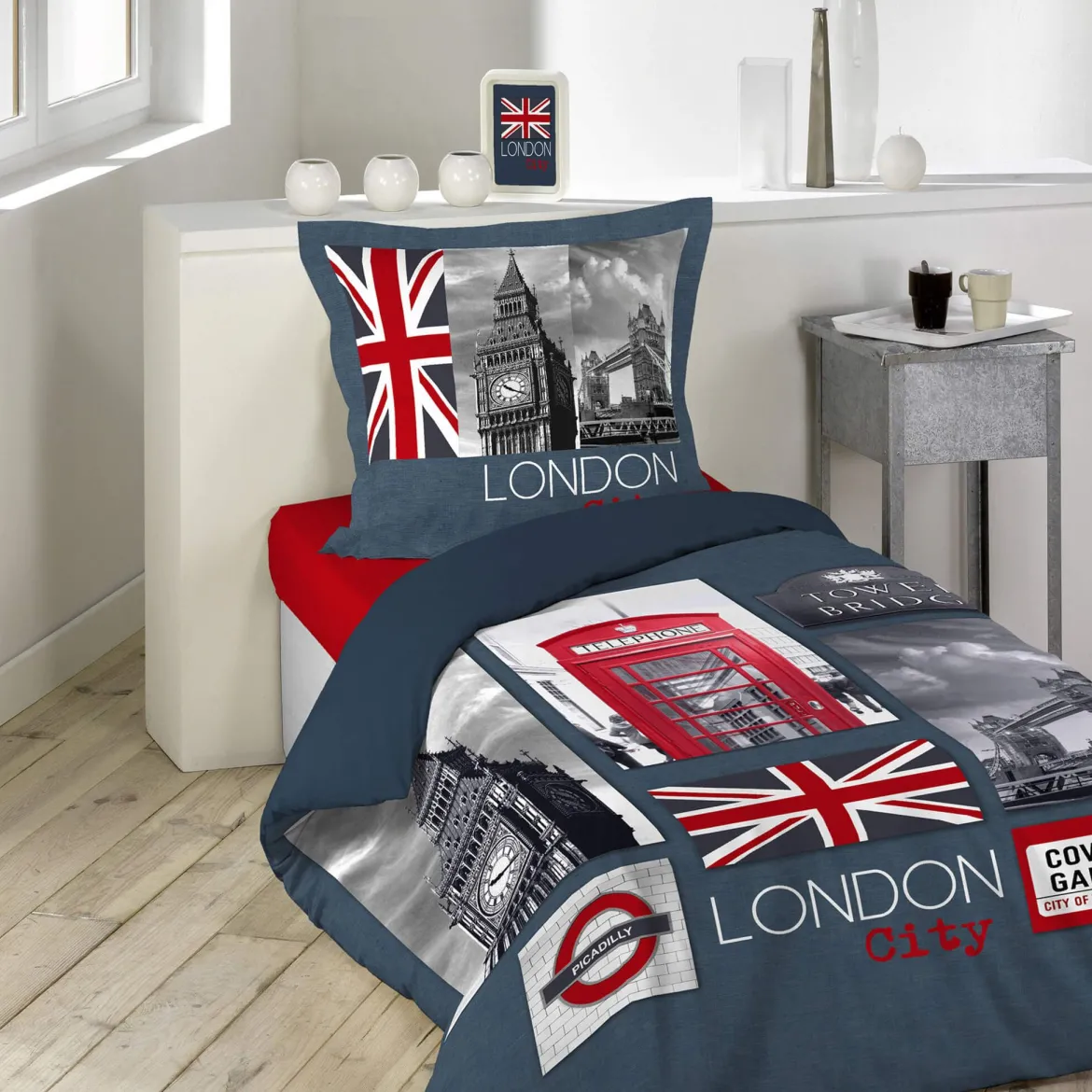 Parure de lit enfant City London 140x200