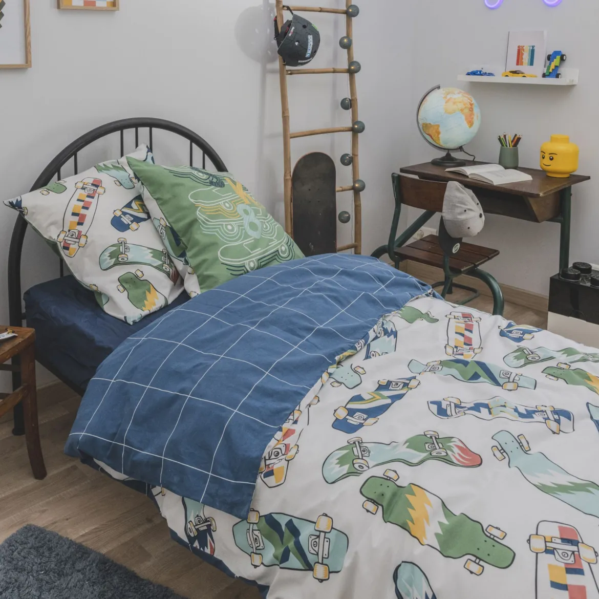 Parure de lit enfant coton Terre de Nuit Skate