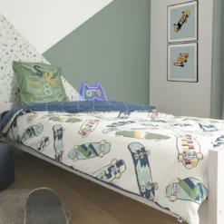 Parure de lit enfant coton Terre de Nuit Skate