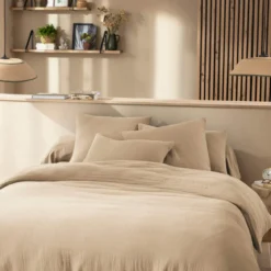 Parure de lit en gaze de coton Terre de Nuit NOA