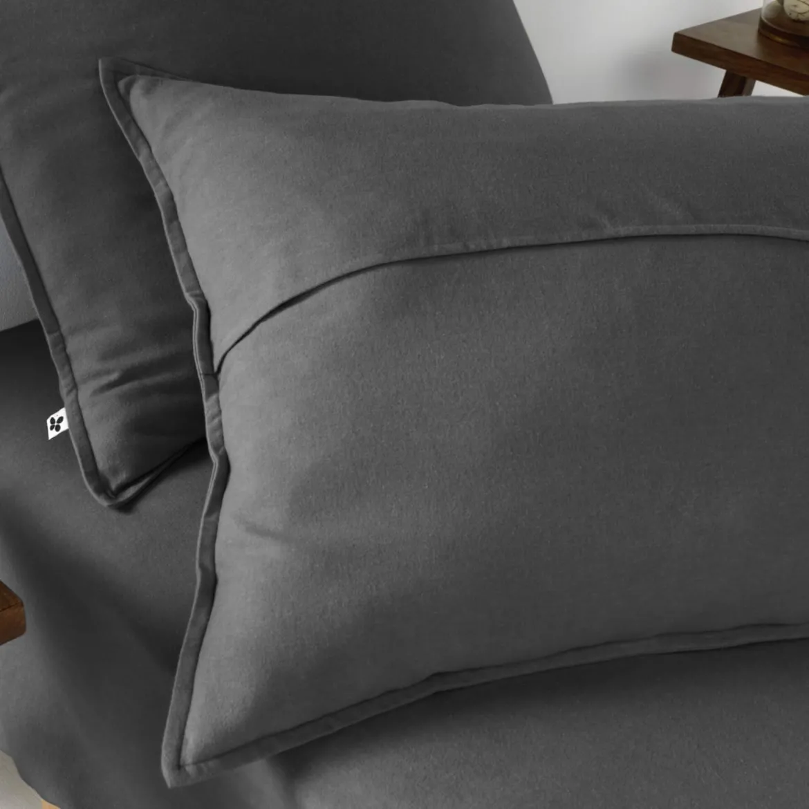Parure de lit flanelle anthracite