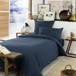 Parure de lit flanelle marine