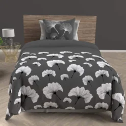 Parure de lit Ginkgo anthracite