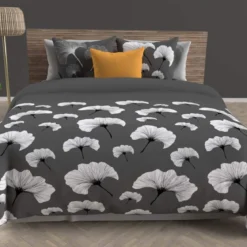 Parure de lit Ginkgo anthracite