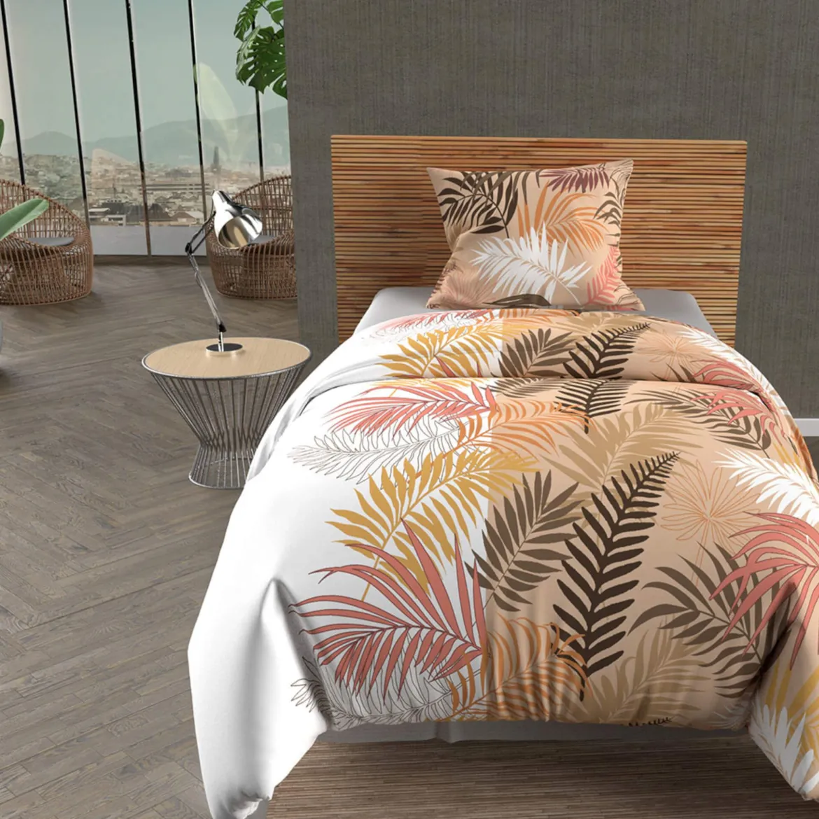 Parure de lit Jungle blanc
