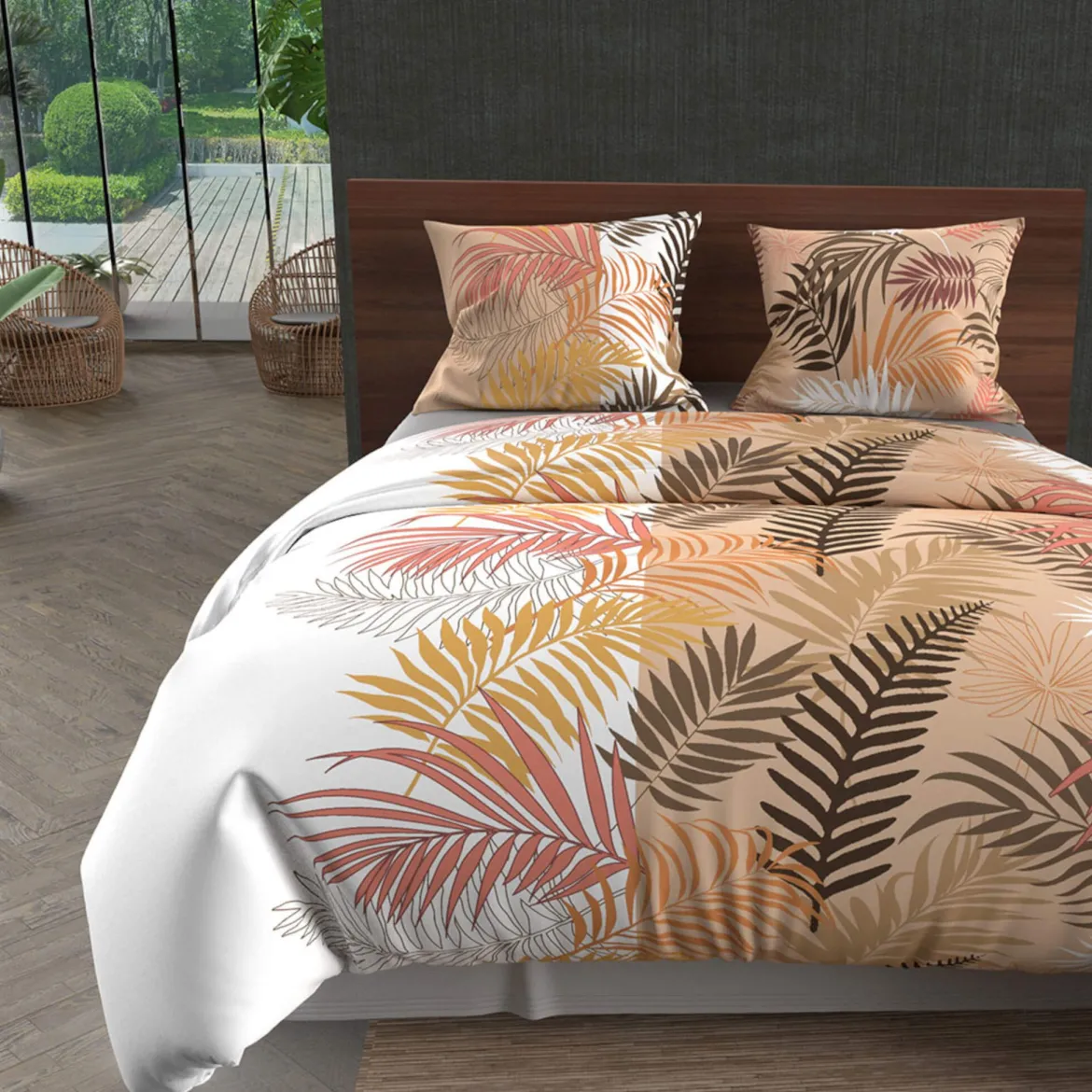Parure de lit Jungle blanc