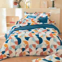 Parure de lit Modulo cobalt - Tradilinge