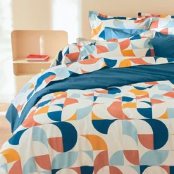 Parure de lit Modulo cobalt - Tradilinge