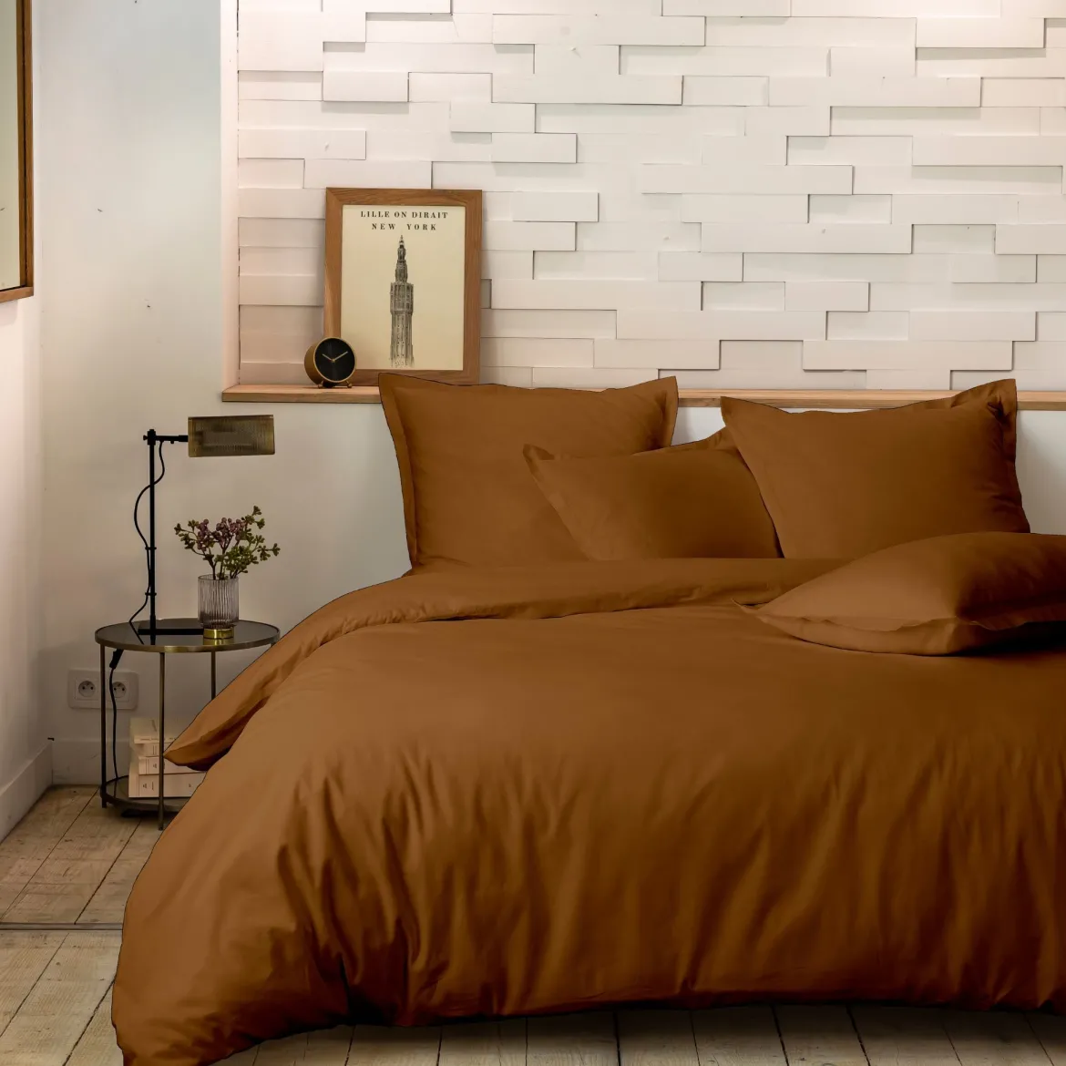 Parure de lit percale de coton Terre de Nuit