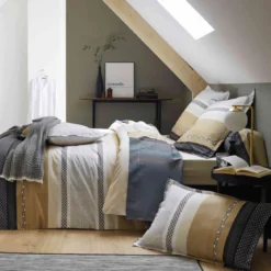 Parure de lit percale Marlow Acier - Tradilinge