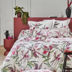 Parure de lit Pénélope rose - Tradilinge