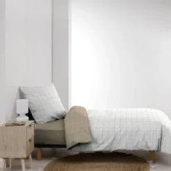 Parure de lit réversible coton carreaux Douceur d'Intérieur Cadria
