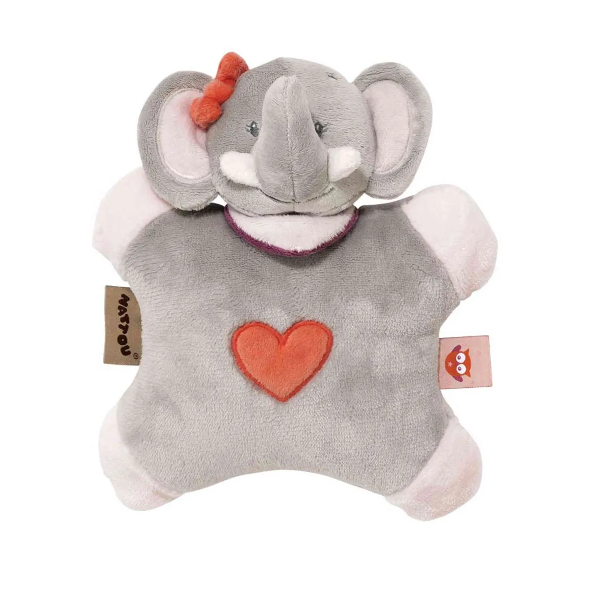 Peluche flatsie Adèle l'éléphante Nattou