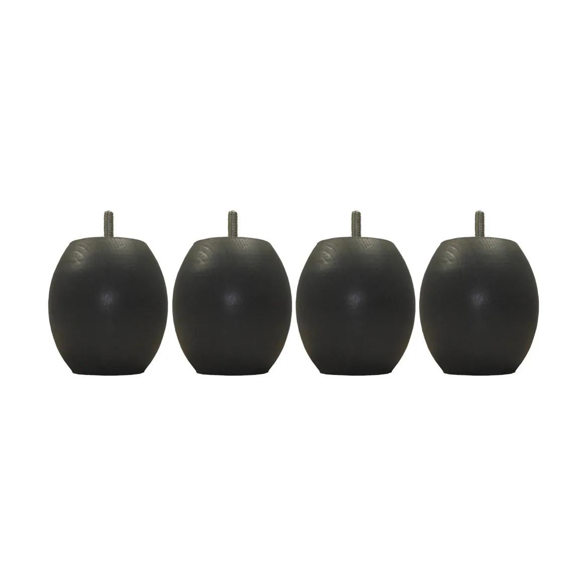 4 pieds boules bois anthracite