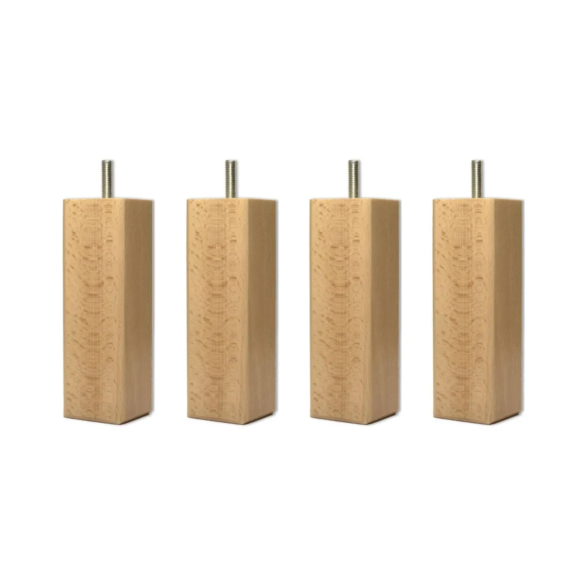 4 pieds carré bois 15 cm