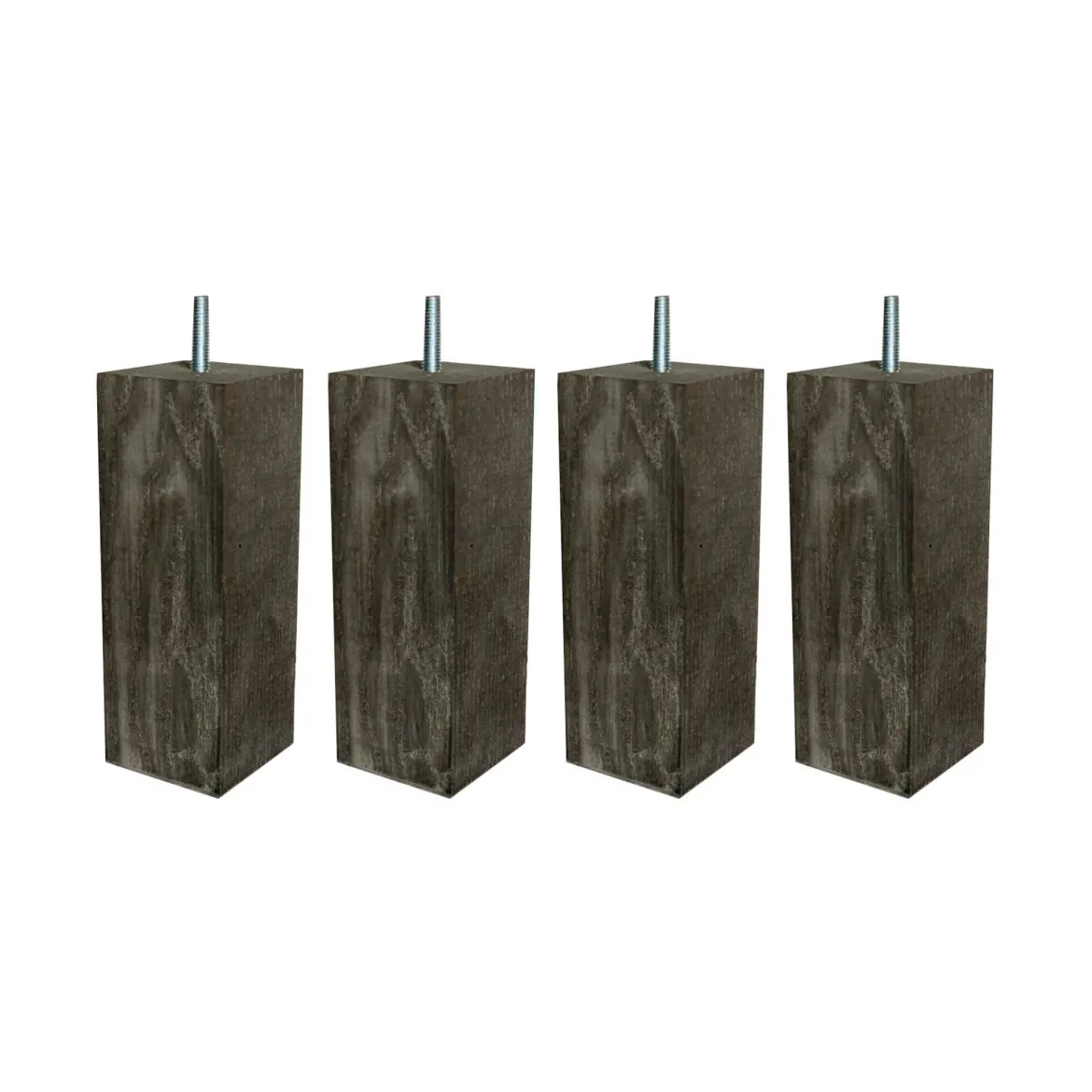 4 pieds carrés bois nature 17 cm