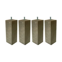 4 pieds carrés bois nature 17 cm
