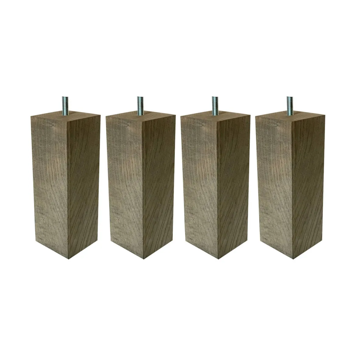 4 pieds carrés bois nature 17 cm
