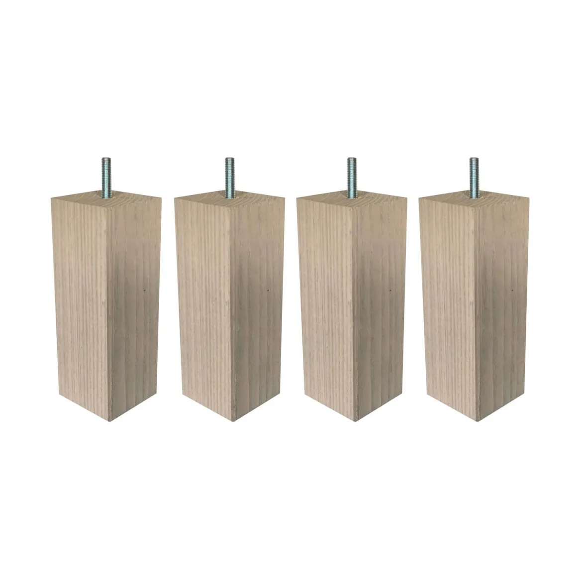 4 pieds carrés bois nature 17 cm