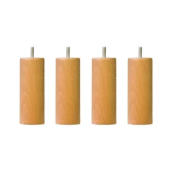 4 pieds cylindriques bois