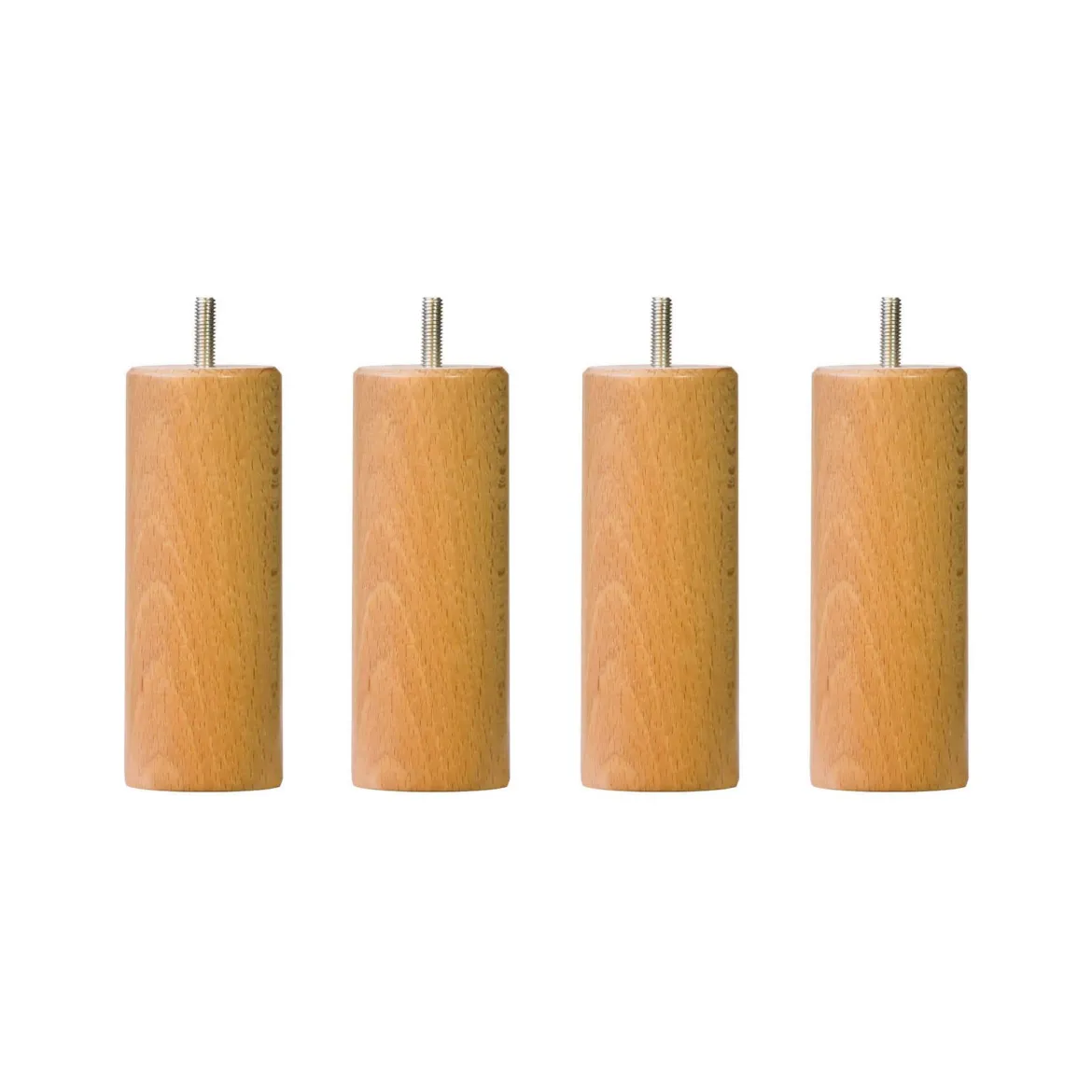 4 pieds cylindriques bois