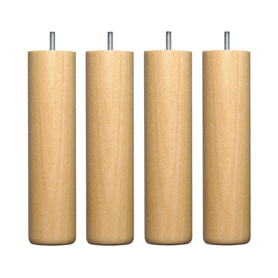 4 pieds cylindriques bois