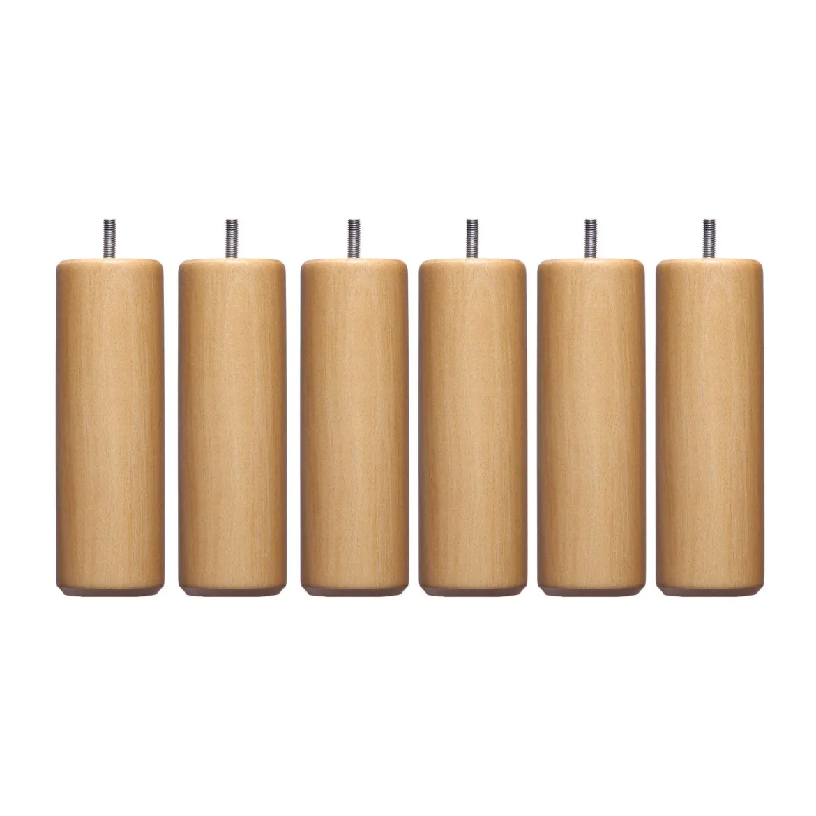 6 pieds cylindriques bois 15 cm