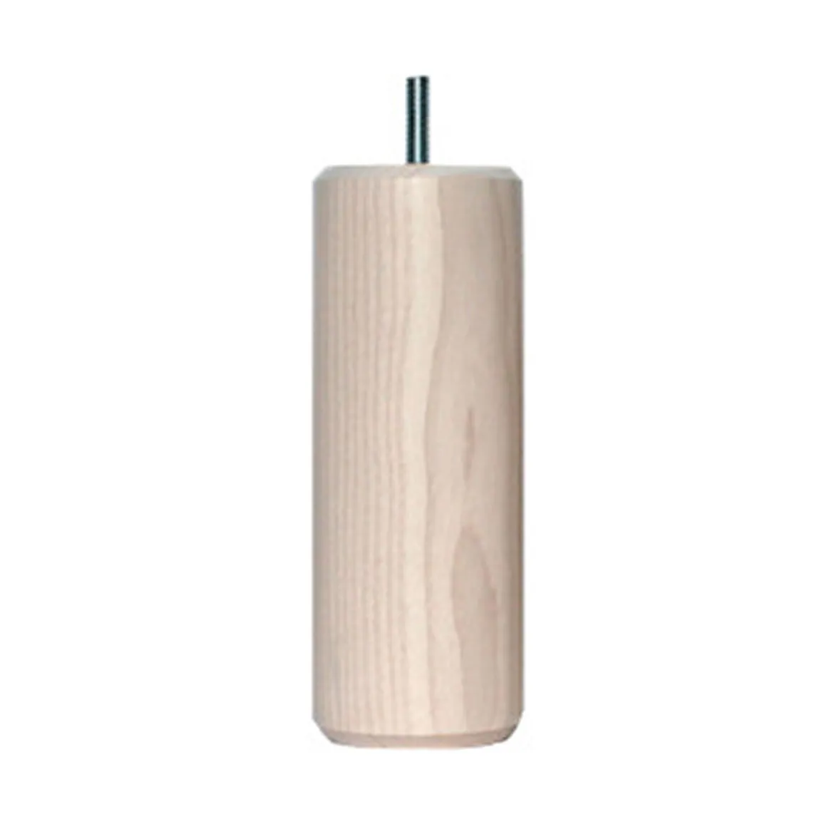 4 pieds cylindriques bois naturel avec veinage frêne blanchi 15 cm