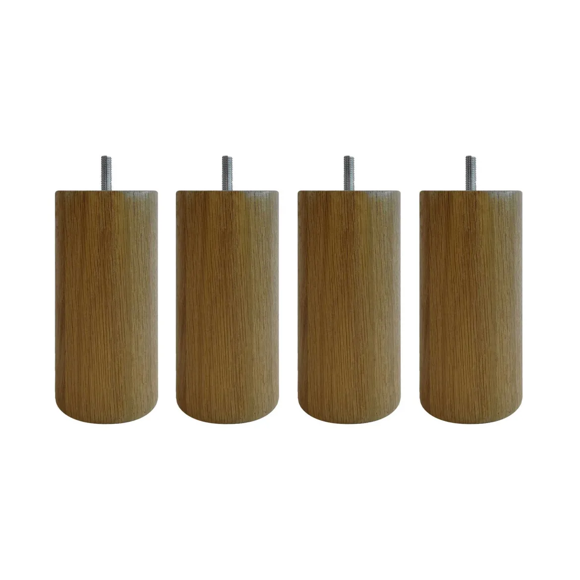 4 pieds cylindriques chêne massif