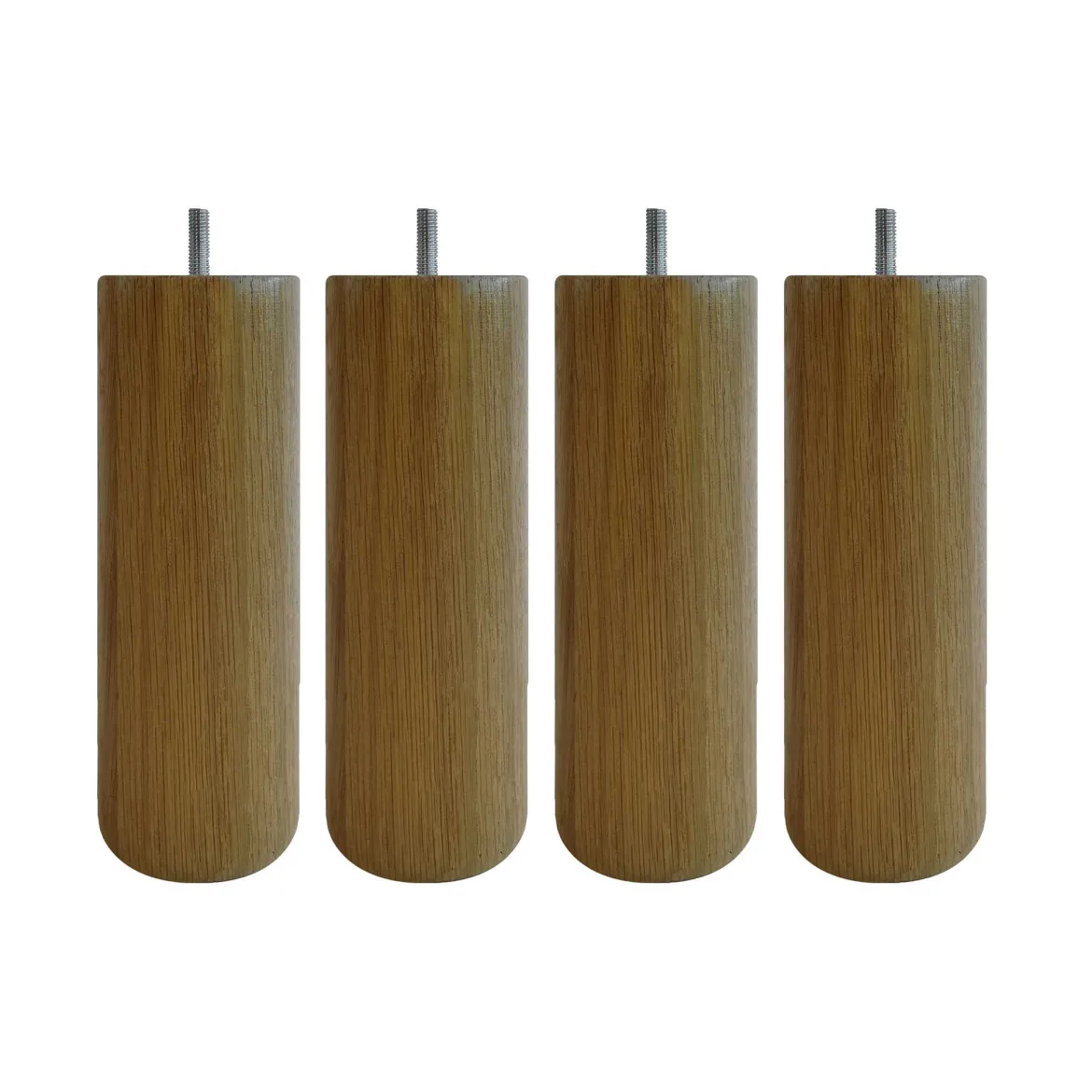 4 pieds cylindriques chêne massif